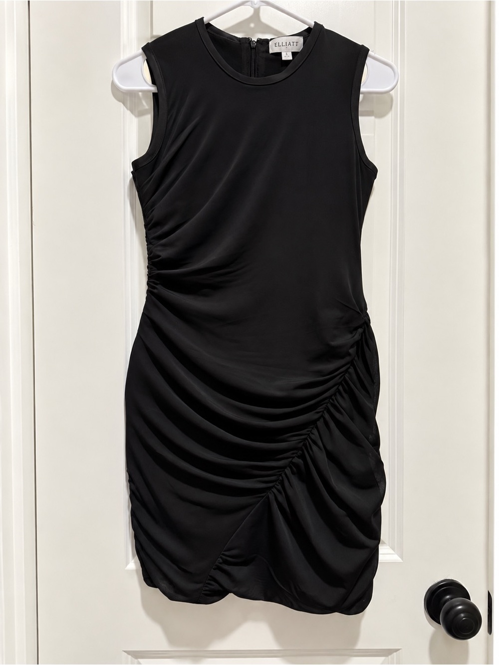 ELLIATT Harriet Black Ruched Bodycon Mini Dress